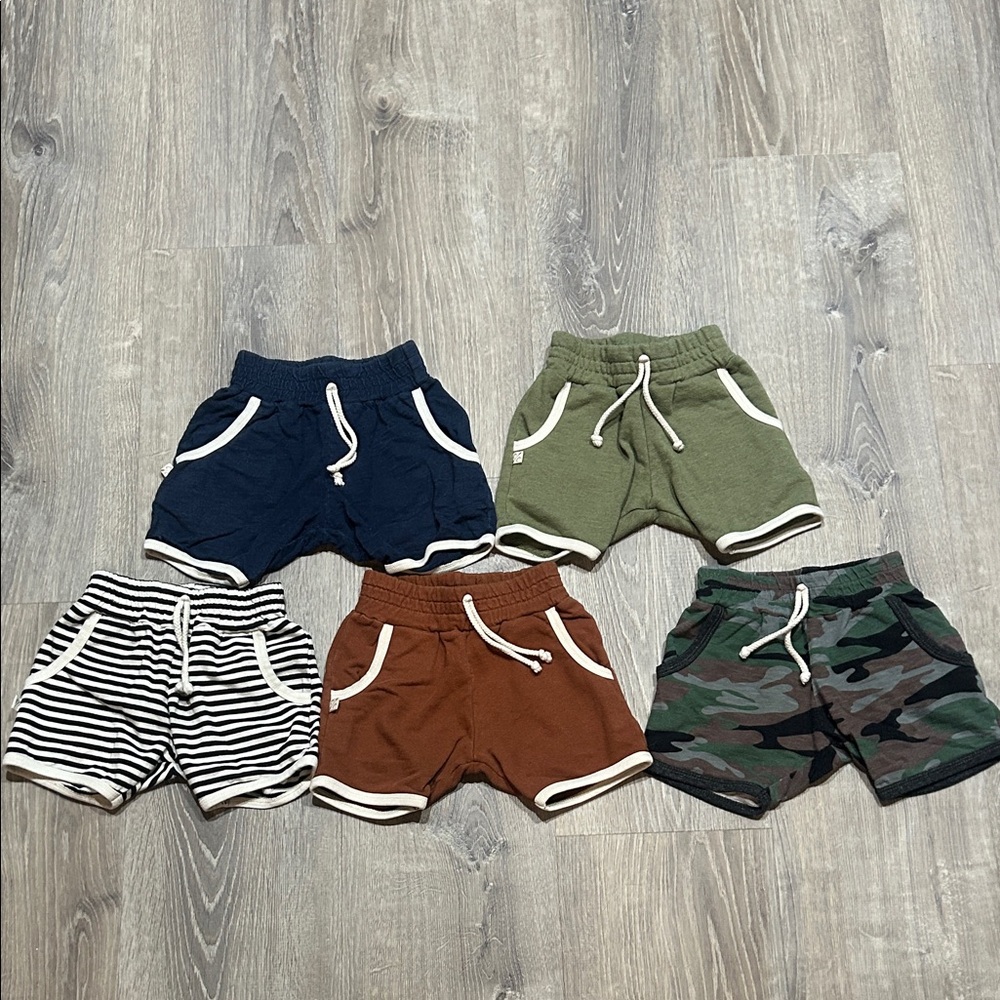 Kids' Casual Shorts Set - Navy, Olive, Brown, Striped, Camo